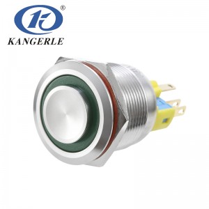 22A Momentary metal push button switch 22mm high head with circle LED