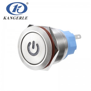 22C Momentary metal push button switch 22mm flat head with power LED