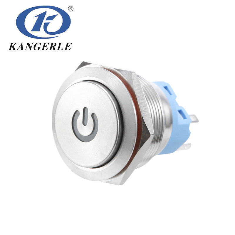 25C Momentary metal push button switch 25mm  high head with power LED