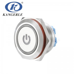 30C Momentary metal push button switch 30mm flat head with power LED