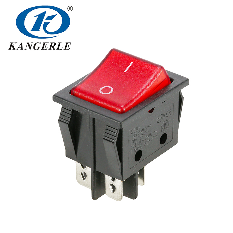 Rocker switch KCD4-201 4PN with light