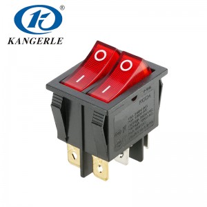 Rocker switch KCD4-202N 6P with light