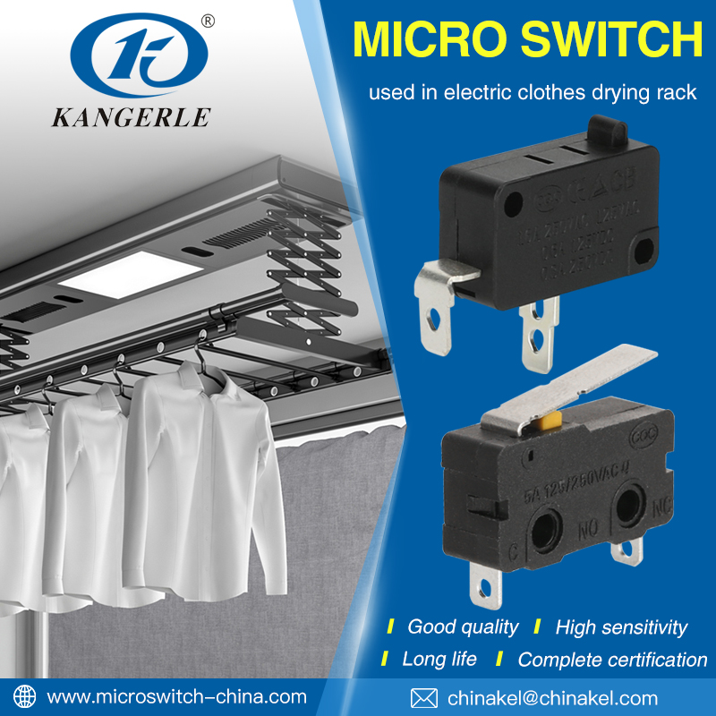 How does a micro switch work in an electric drying rack?