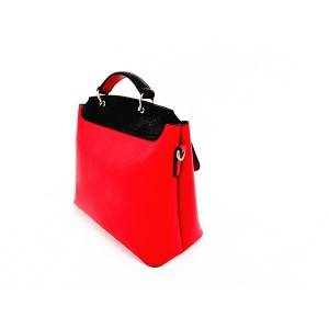 Lady’s Red and Black Stitching oblique Handle Single-shoulder Crossbody Bag