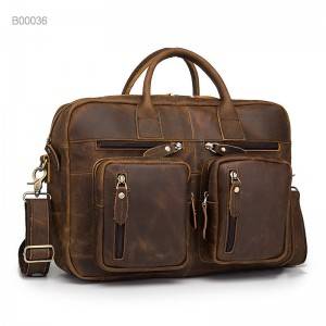 Factory luxury quality briefcase pu leather men’s business bag