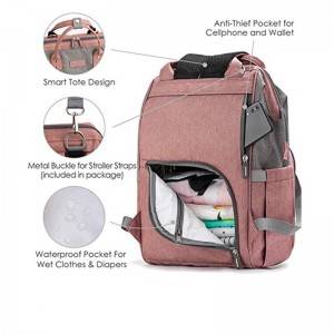 Wholesale waterproof travel colorful mummy customised baby diaper bag backpack