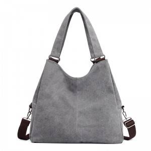 Large fashion leather canvas tote crossbody bag women