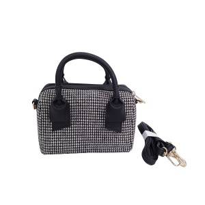 New chic retro mobile handbag plaid woolen bag versatile shoulder slung small square bag