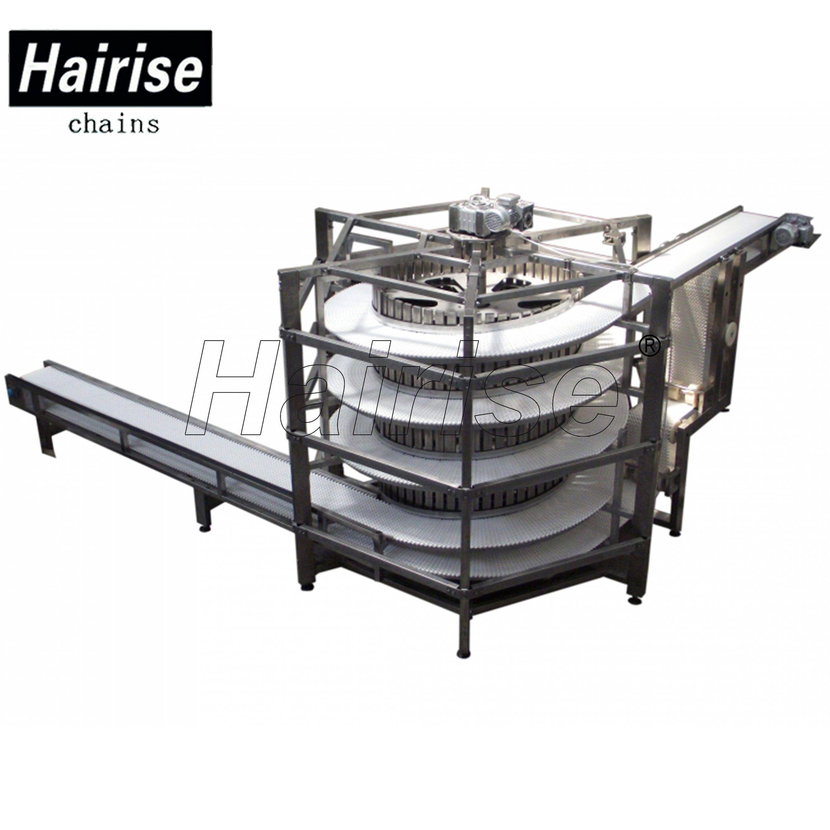 Hairise screw cooling conveyors with flush grid type belts