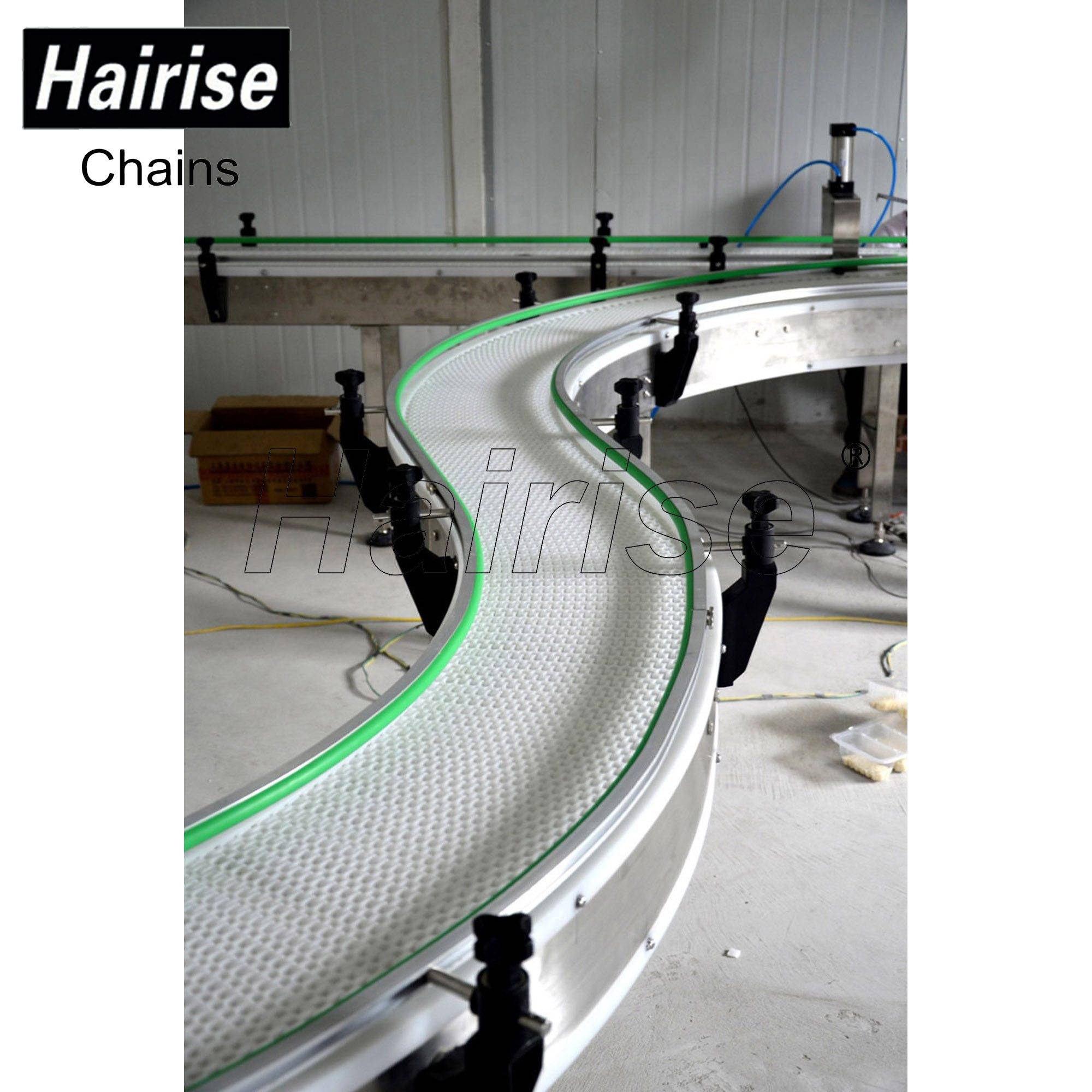 Hairise White Modular Belt Conveyor with S Curve