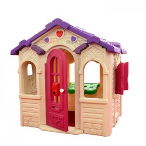 New design cheap wooden kids garden plastic playhouse