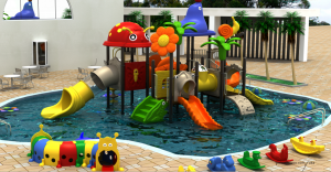 2019 Latest design Plastic water playground water house slide for kids