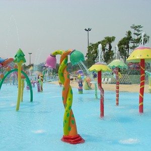 Kembang cai Struktur semprot Tihang pikeun Summer Kids Play