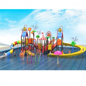2018 Latest design Plastic water playground ,water house slide for kids