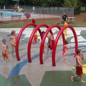 Respingo Pad Parque pulverizador de água Loops para Crianças