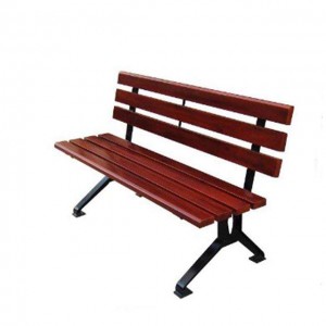 Outdoor cast iron park bench wood plastic composite slats bench