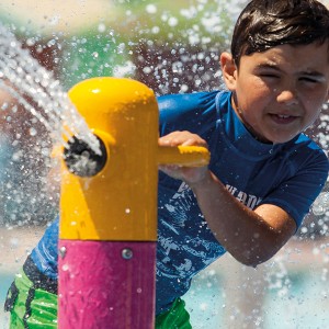 Water park entertainment kids playing stainless steel equipment water cannon for water park