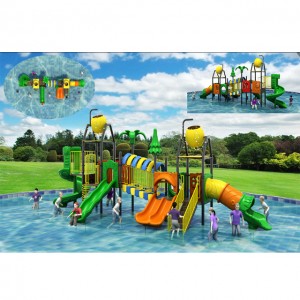 2018 Latest design Plastic water playground ,water house slide for kids