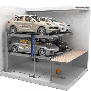 Système de stationnement souterrain de parking indépendant pour 4 voitures avec fosse