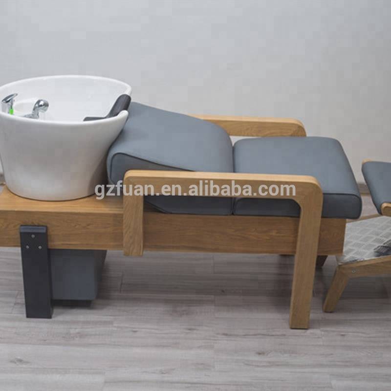 Elegant design hairdressing bowl luxury lay down washing backwash unit massage shampoo bed shampoo chair hair salon