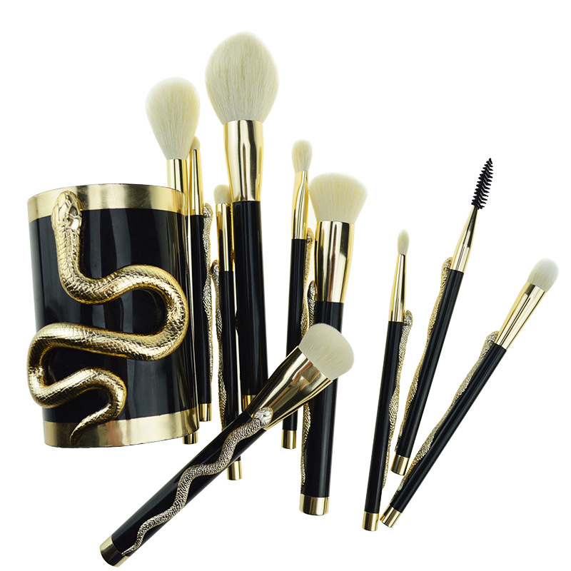 China High Quality 10pcs Factory Custom LOGO Synthetic Cool Snake Light  Makeup Brush set manufacturers and suppliers | MyColor
