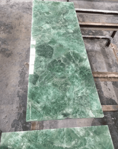 green crystal quartz coffee table top