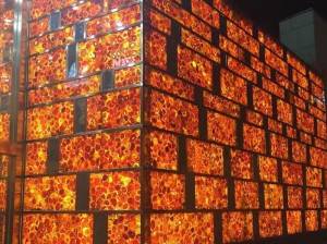 red agate stone backlit wall panel
