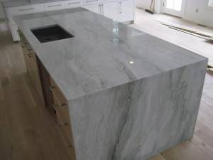 Ocean Pearl white quartzite countertop