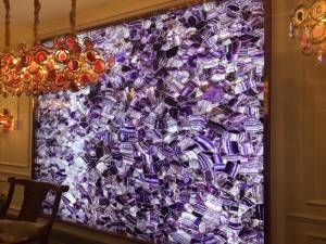 purple crystal quartz feature wall