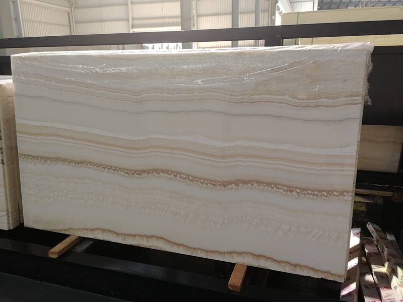 Factory wholesale White Onyx Slab -
 Natural amber white onyx marble – Union