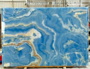 Backlit blue onyx marble