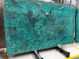 Dye amazonite green quartzite slab