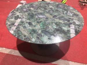 Emerald green granite slab