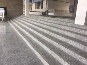 Excellent quality Milky White Artificial Quartz -
 Grey Terrazzo Stairs – Union