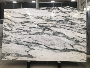 Green white marble slab