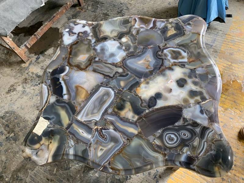Discount Price Table Top Countertop - grey agate stone table top – Union