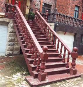 India red granite stair steps & risers