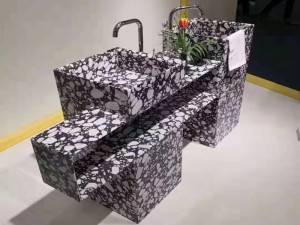 A3 black terrazzo with white veins for vanity top
