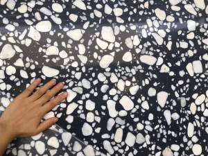 A3 black terrazzo with white veins for vanity top