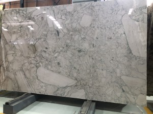 Pebbles white quartzite slab