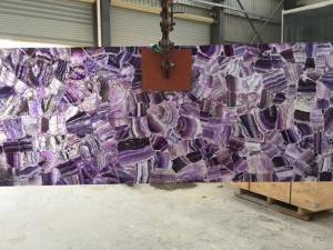 purple crystal quartz feature wall