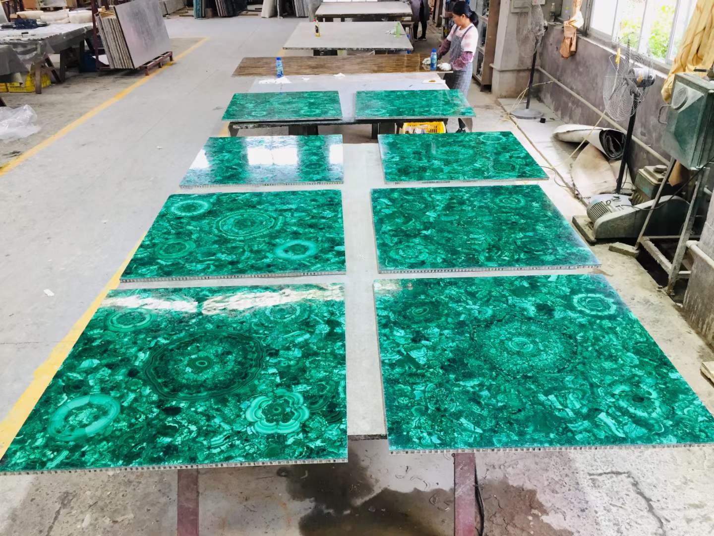 Luxury malachite green slab