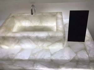 crystal white quartz countertop