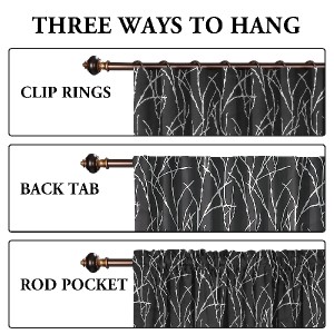 Black/Grey Threaded bars /7 invisible hangers/hook curtains 50 inches wide branch jacquard curtains/curtain series/HS11678