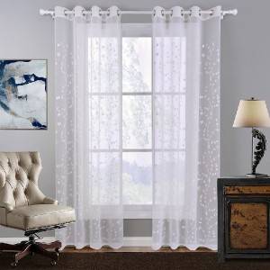 Whole polyester leaf embroidery yarn suits the sitting room bedroom/Curtain Series-sheer-201212
