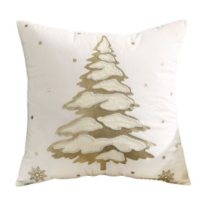 18″x18″Gold and silver towel embroidered gold embossed Christmas tree pillowcase/Pillow Series-HS21683