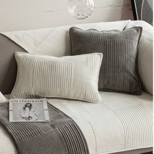 Plush quilted simple wind embrace pillow cover solid color sofa pillow cover/cushion series-HS21791