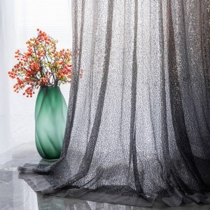 Bright bead embroidery gauze curtain grey gauze curtain transparent/gauze series-240313