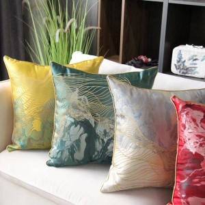 Chinese wind high and tight 4 color jacquard cushion for leaning on, suitable for office, sofa and bedroom/Pillow Series-204-1