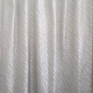 Cream/silver threaded bar /7 Invisible hanging/hook curtain /50 inches wide/Line jacquard curtain/Curtain Series /HS11681